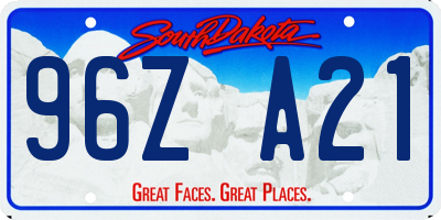 SD license plate 96ZA21