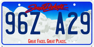 SD license plate 96ZA29
