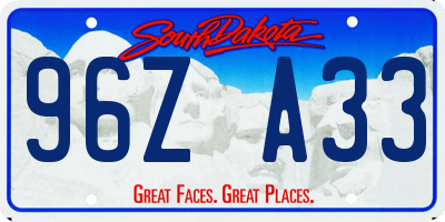 SD license plate 96ZA33
