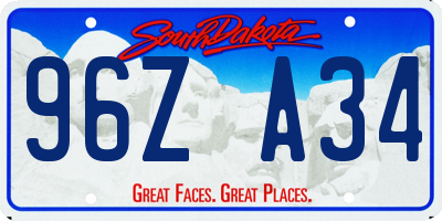 SD license plate 96ZA34