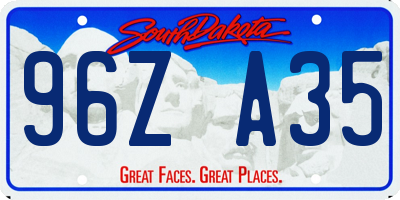 SD license plate 96ZA35