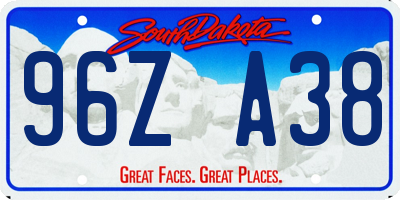 SD license plate 96ZA38