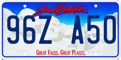 SD license plate 96ZA50