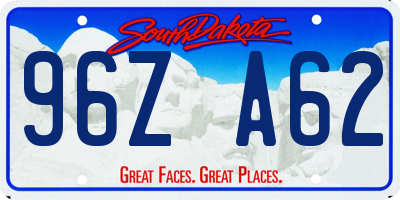 SD license plate 96ZA62
