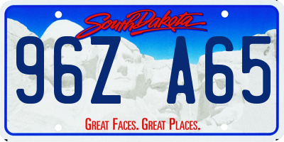SD license plate 96ZA65