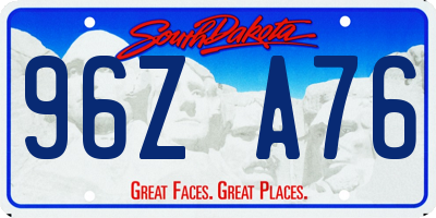 SD license plate 96ZA76
