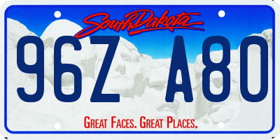 SD license plate 96ZA80