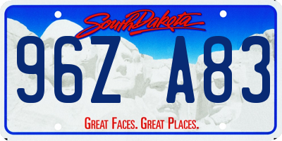 SD license plate 96ZA83