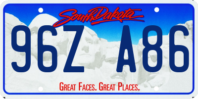 SD license plate 96ZA86