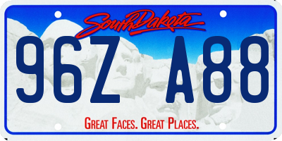 SD license plate 96ZA88