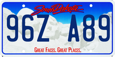 SD license plate 96ZA89