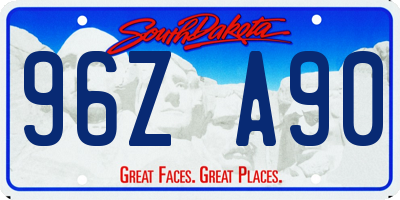 SD license plate 96ZA90