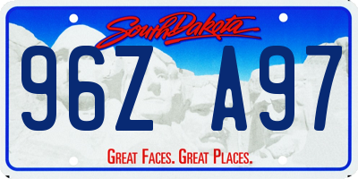 SD license plate 96ZA97