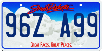 SD license plate 96ZA99