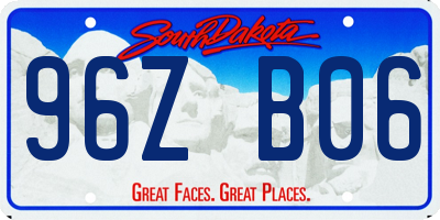 SD license plate 96ZB06