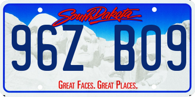 SD license plate 96ZB09
