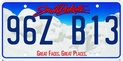 SD license plate 96ZB13