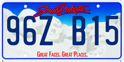 SD license plate 96ZB15