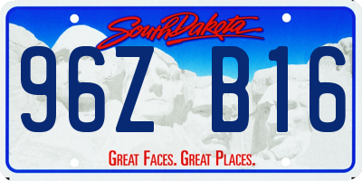 SD license plate 96ZB16
