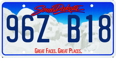 SD license plate 96ZB18