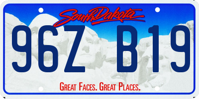 SD license plate 96ZB19