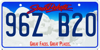 SD license plate 96ZB20