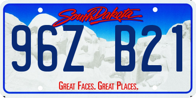 SD license plate 96ZB21