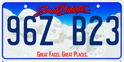 SD license plate 96ZB23