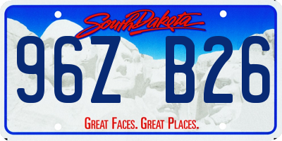 SD license plate 96ZB26