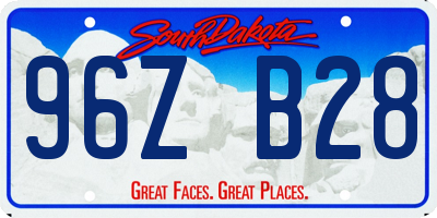 SD license plate 96ZB28