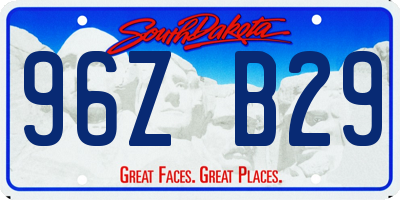 SD license plate 96ZB29