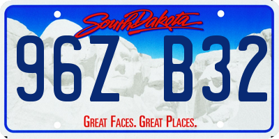 SD license plate 96ZB32