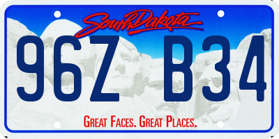 SD license plate 96ZB34