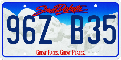 SD license plate 96ZB35