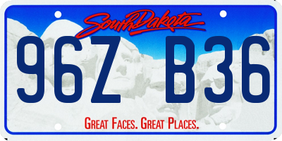 SD license plate 96ZB36