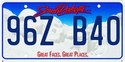 SD license plate 96ZB40