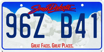 SD license plate 96ZB41