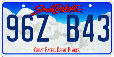 SD license plate 96ZB43