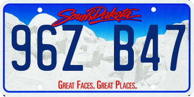 SD license plate 96ZB47