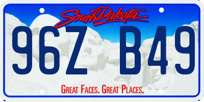 SD license plate 96ZB49