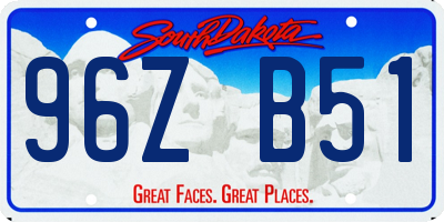 SD license plate 96ZB51