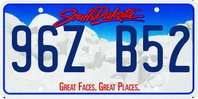 SD license plate 96ZB52