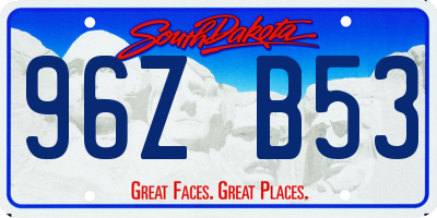 SD license plate 96ZB53