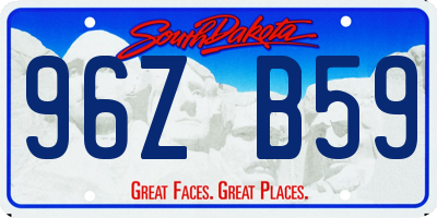 SD license plate 96ZB59
