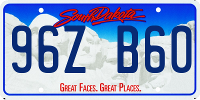 SD license plate 96ZB60