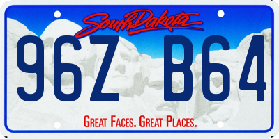 SD license plate 96ZB64