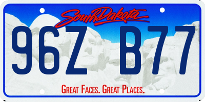 SD license plate 96ZB77