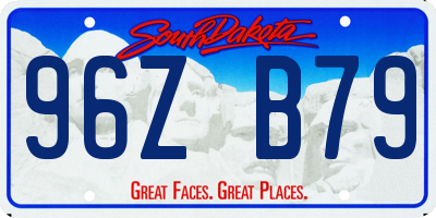 SD license plate 96ZB79