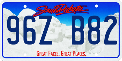 SD license plate 96ZB82