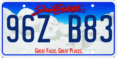 SD license plate 96ZB83